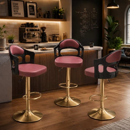 Belluno Modern Bar Stool with Hydraulic Lift for Kitchen Island and Home Bar Seating Mid Century Contemporary Counter Chair