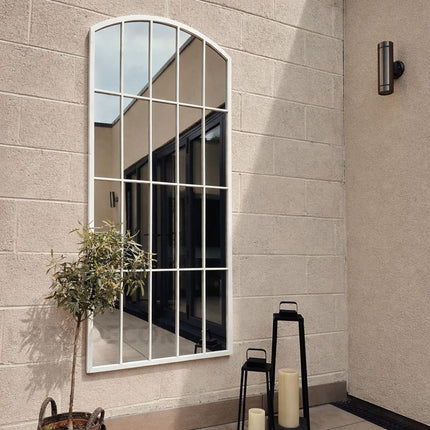 ReflectBow- Soft Arched Top Full Length Window Style Metal Framed Large Size Mirror for, Bedroom, Living Room or Outdoor