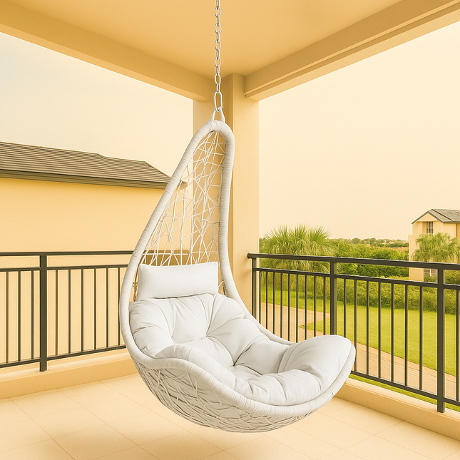 WillowDrop Cocoon Swing Chair – Boho Teardrop Hanging Chair for Garden, Balcony & Living Room | Uber Decor