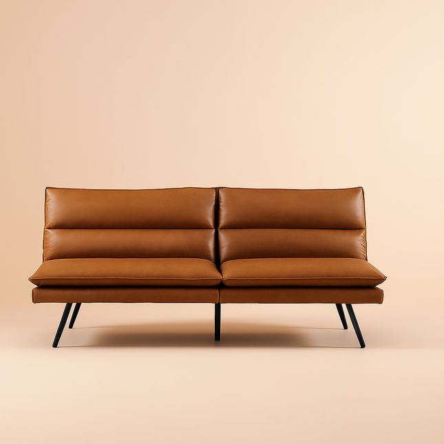 Istanbul Futon Sofa Bed- Premium Leather Design Futon Sofa Couch Convertible Bed for Home or Office - Uber Decor