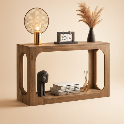 Meliora Mid Century Modern European Sculptural Console Table for Hallway and Living Room Accent Furniture