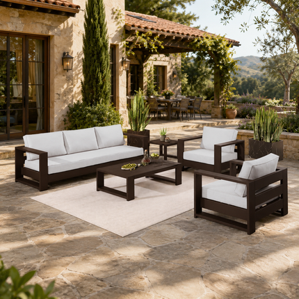 Patiora Sofa & Armchair Set Minimal Outdoor Seating for Terraces, Courtyards & Rooftop Patios