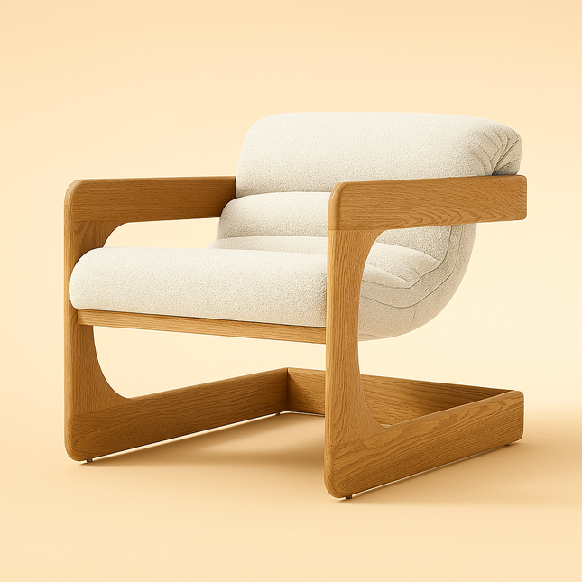 AXEL – Handcrafted Wooden Accent Chair for Living Room & Lounge Spaces - Uber Decor