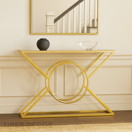Eclipse Axis Console – Sculptural Mid‑Century Modern Entryway Table - Uber Decor