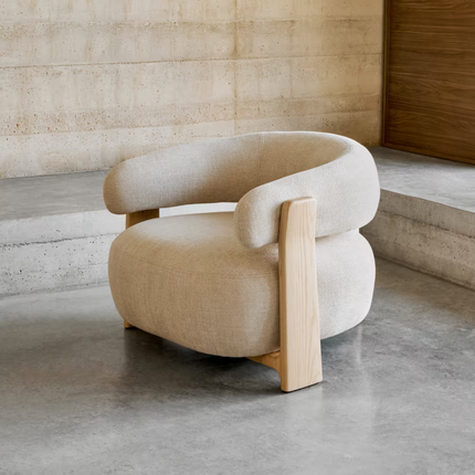 Tranquil Arc Living Room Chair Mid Century Modern American Inspired Solid Wood Frame Fixed Base Contemporary Chair Lounge and Bedroom