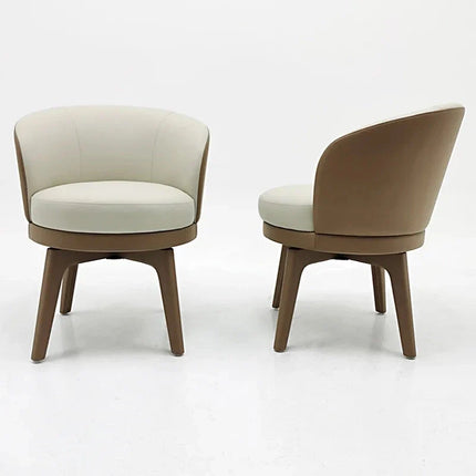 Stella Arco – Italian Minimalist Optional Swivel Dining & Vanity Chair with Nordic Armrest Design - Uber Decor