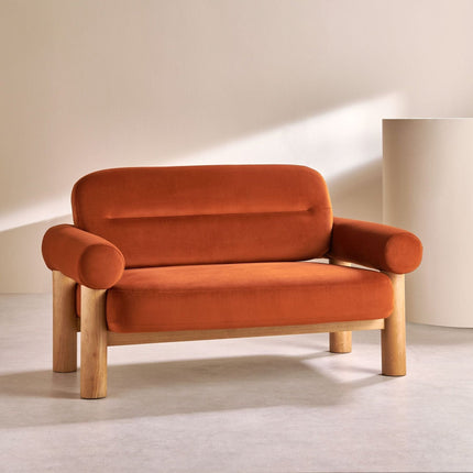 Metz Contemporary Accent Sofa with Cylindrical Armrests Customisable Designer Lounge Couch for Artistic Modern Interiors