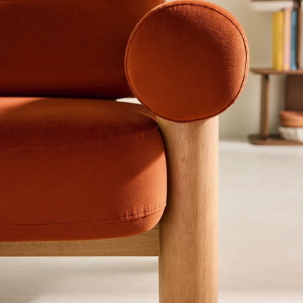 Metz Contemporary Accent Sofa with Cylindrical Armrests Customisable Designer Lounge Couch for Artistic Modern Interiors