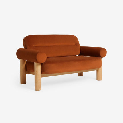 Metz Contemporary Accent Sofa with Cylindrical Armrests Customisable Designer Lounge Couch for Artistic Modern Interiors