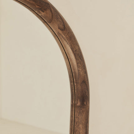 Hazel Arched Teak Wood Floor Mirror – Slim Full-Length Mirror for Bedroom & Entryway - Uber Decor