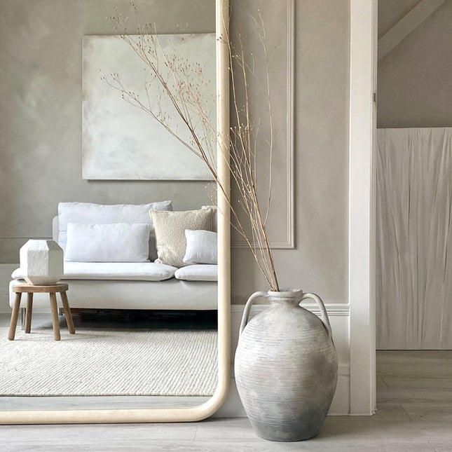 Nina Arched Teak Wood Full-Length Mirror – Modern Wall Mirror for Living Room & Bedroom - Uber Decor
