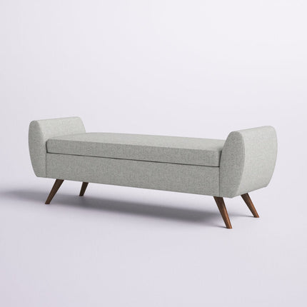 Amsi Mid-Century Modern Flip Top Storage Bench – Japandi-Inspired Entryway & Bedroom Organizer - Uber Decor
