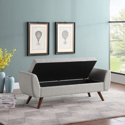 Amsi Mid-Century Modern Flip Top Storage Bench – Japandi-Inspired Entryway & Bedroom Organizer - Uber Decor