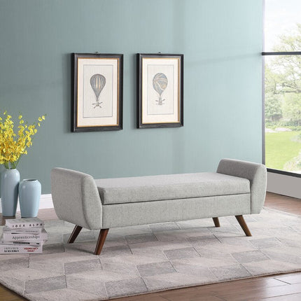 Amsi Mid-Century Modern Flip Top Storage Bench – Japandi-Inspired Entryway & Bedroom Organizer - Uber Decor