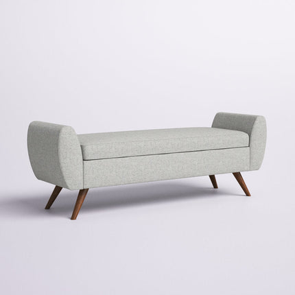 Amsi Mid-Century Modern Flip Top Storage Bench – Japandi-Inspired Entryway & Bedroom Organizer - Uber Decor