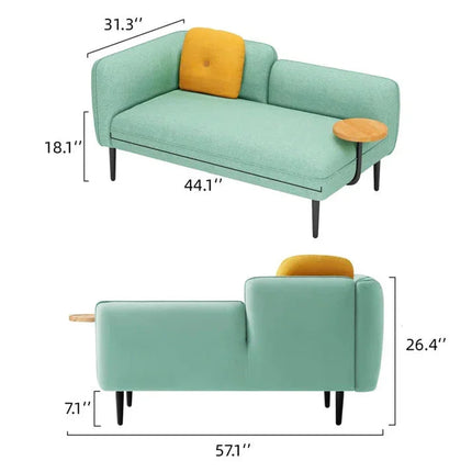 Osaka 2 Seater Couch with Joined Side Table Mid Century Sofa for Living & Lounge Spaces