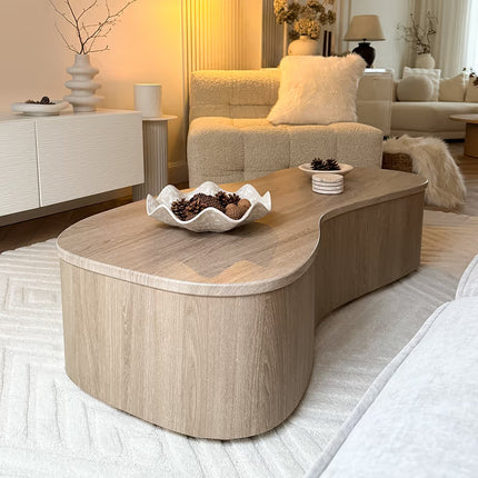 Belait Organic Coffee Table Contemporary Luxe Italian Inspired Minimal Designer Center Table Custom Finish Statement Table for Designer Studio