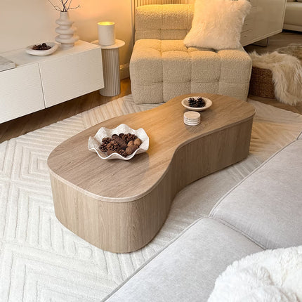 Belait Organic Coffee Table Contemporary Luxe Italian Inspired Minimal Designer Center Table Custom Finish Statement Table for Designer Studio