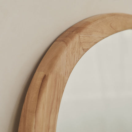 Ella Organic Teak Wood Accent Mirror – Sculptural Wall & Console Mirror - Uber Decor