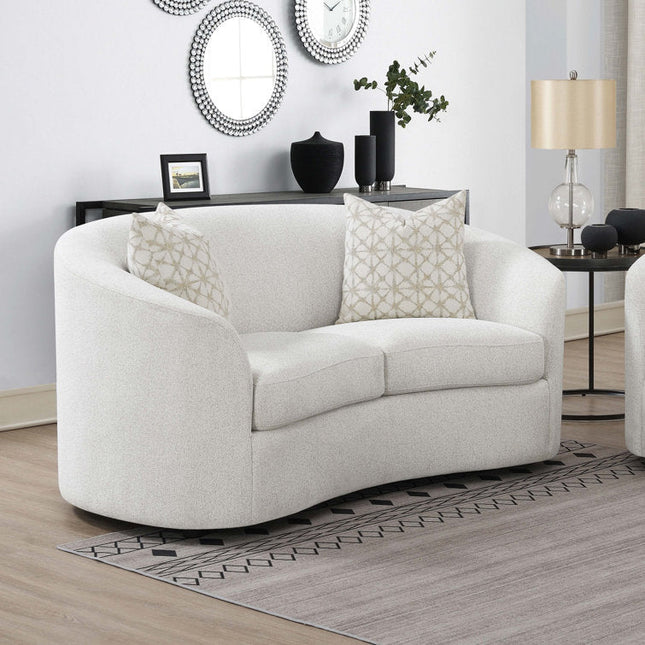 Elimi 65" 2-Seater Curved Couch – Organic Sofa for Living Room or Lounge - Uber Decor