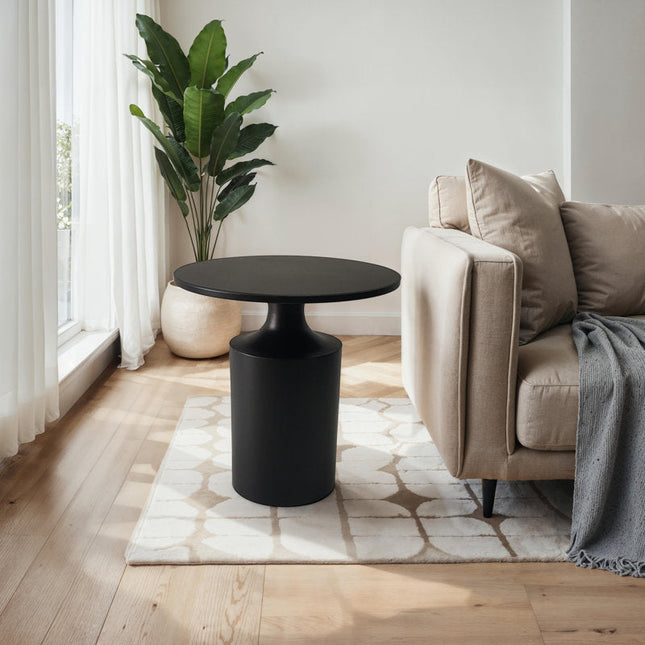 The Atlas Cylinder – Custom Cylindrical Base Side Table in Mid Century Modern Style for Living Room - Uber Decor
