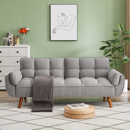 Tangier 75" Futon Sofa- Flared Arm Futon Convertible Sleeper Sofa Bed for Small Home or Office - Uber Decor