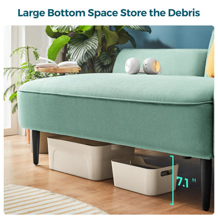 Osaka 62" 2‑Seater Couch with Movable Side Table – Mid‑Century Sofa for Living & Lounge Spaces - Uber Decor