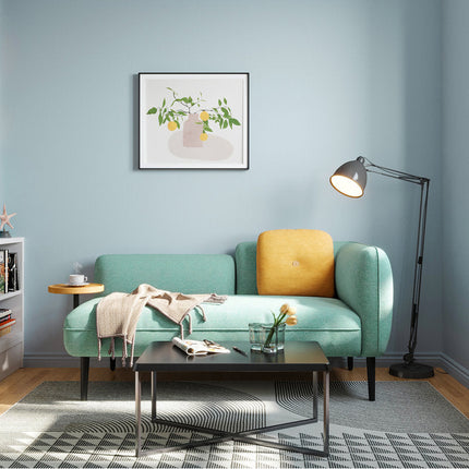 Osaka 62" 2‑Seater Couch with Movable Side Table – Mid‑Century Sofa for Living & Lounge Spaces - Uber Decor