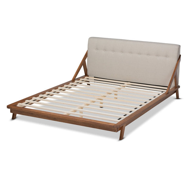 CedarLoom Mid-Century Upholstered Platform Customisable Bed for Urban Interiors - Uber Decor