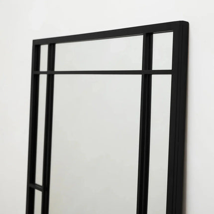 LumeView- Window Pane Style Rectangle Metal Framed Mirror for Dining Area, Foyer or Living Room - Uber Decor