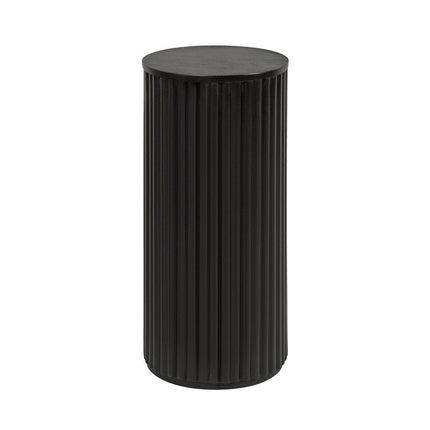 The Varro Column End Table – Custom Fluted Wooden Accent in Mid Century Japandi Scandinavian Style for Living Room, Bedroom, or Lounge - Uber Decor