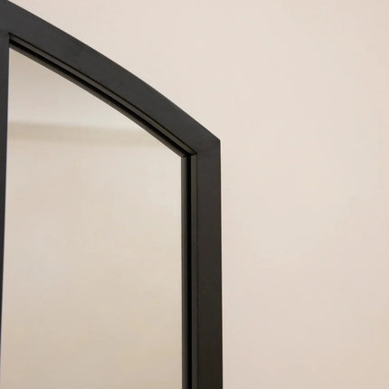ReflectBow- Soft Arched Top Full Length Window Style Metal Framed Large Size Mirror for, Bedroom, Living Room or Outdoor - Uber Decor