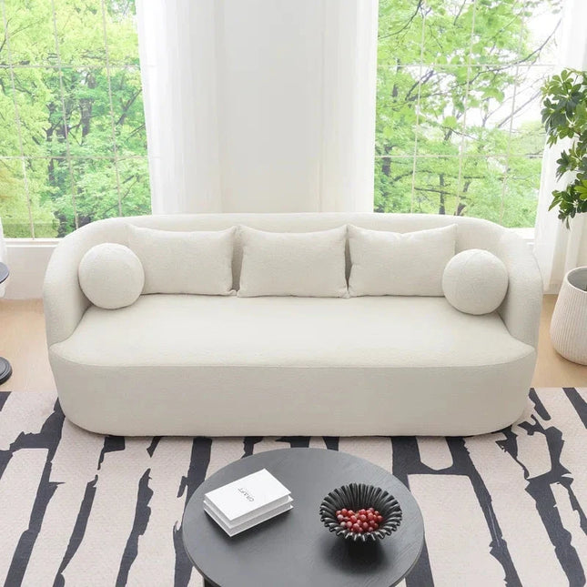 Aelira 85" Sofa- Classic Cushioned 3 Seater Upholstered Sofa for Small Living Room or Bedside Couch - Uber Decor