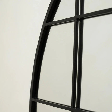 GloryArch- Arched Grid Full Length Window Style Metal Framed Mirror for Living Room, Bedroom, Clothing Boutique or Outdoor - Uber Decor