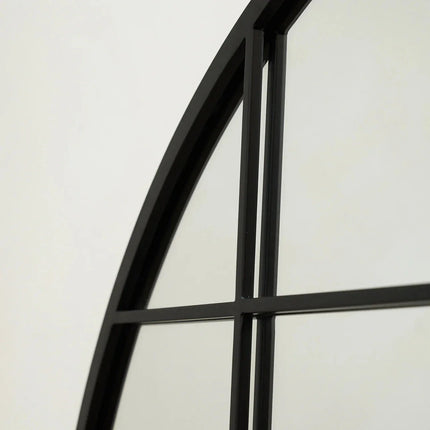 GloryArch- Arched Grid Full Length Window Style Metal Framed Mirror for Living Room, Bedroom, Clothing Boutique or Outdoor - Uber Decor