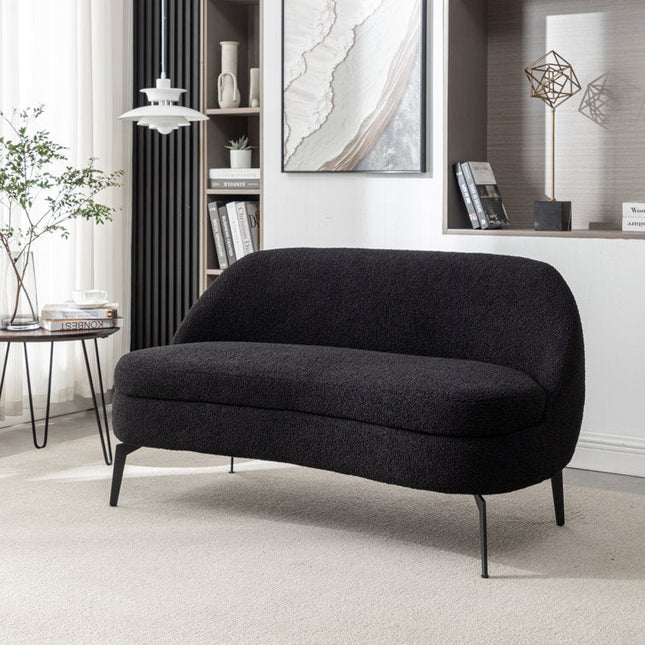 Seoul 50" 2-Seater Curved Loveseat – Elegant Soft-Edge Sofa for Living or Lounge Areas - Uber Decor