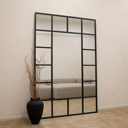 PaneGleam- Window Pane Metal Framed Mirror for Living Room Foyer, Hallway, Bedroom or Hotel - Uber Decor
