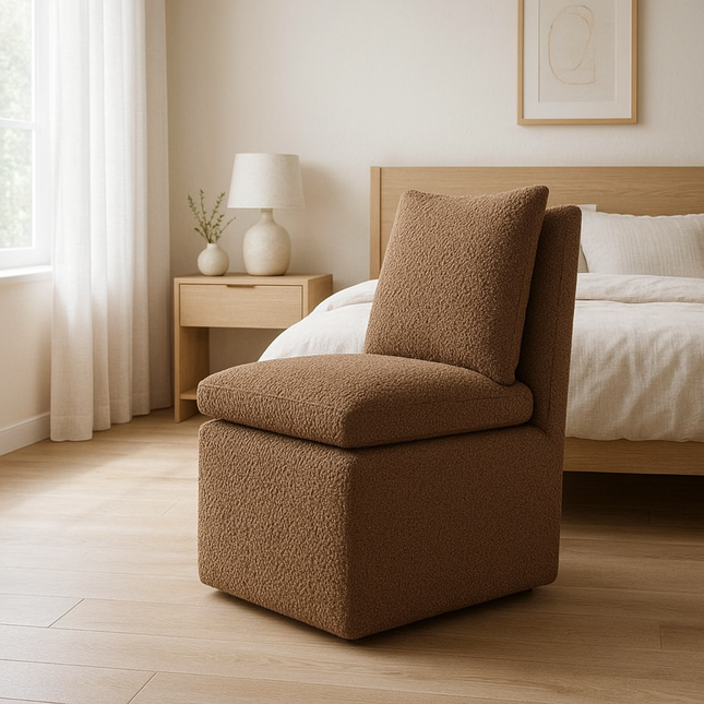 Ansel Modern Side Chair with Structured Cushion Back and Geometric Silhouette Ideal for Dining or Lounge Spaces