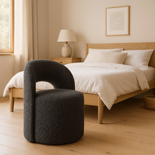 Arloe Modern Side Chair Custom Made with Arched Back and Rounded Base Ideal for Dining Room Bedroom or Accent Space