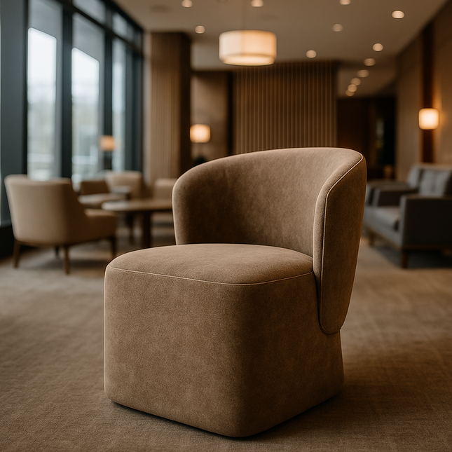 Brin Modern Dining Chair with Curved Wing Back and Soft Contemporary Silhouette for Dining and Lounge Spaces