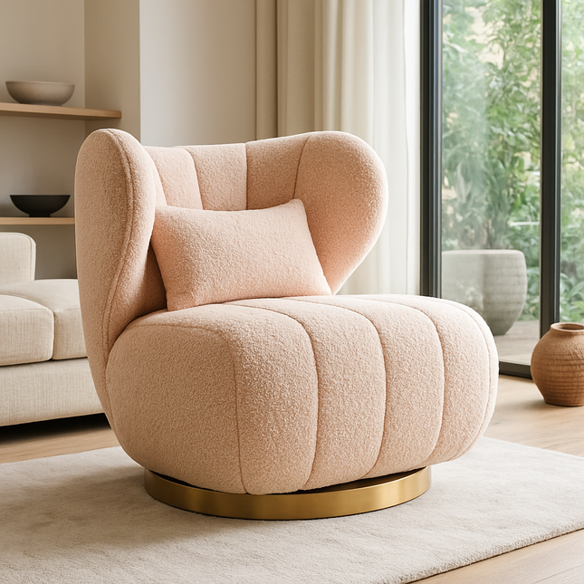 Celeste Comfort Accent Chair with Optional 360 Swivel Functionality – Modern Armchair for Living Room & Lounge Spaces