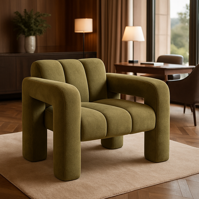 Avira Regal Bedroom Accent Chair - Comfy Reading Nook Chair for Home - Uber Decor
