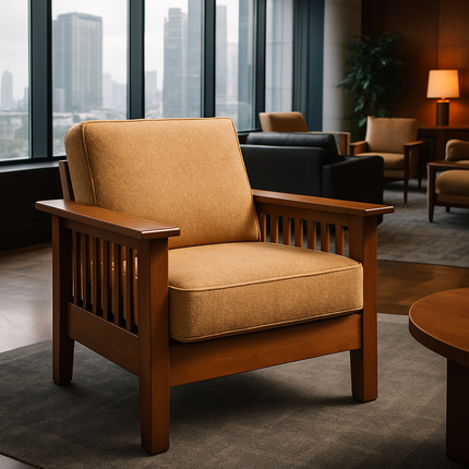 Talia- Solid Wood Modern Fusion Upholstered Armchair for Living Room or Bedroom