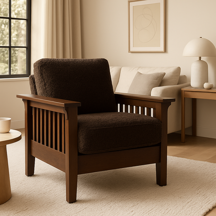 Talia- Solid Wood Modern Fusion Upholstered Armchair for Living Room or Bedroom