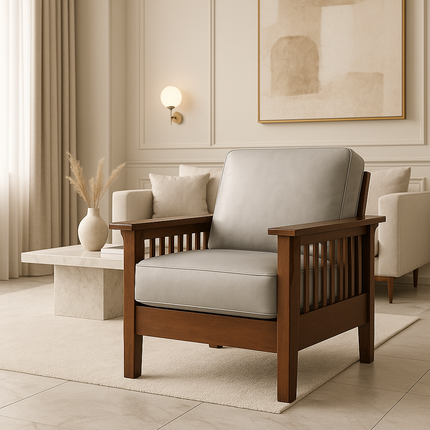 Talia- Solid Wood Modern Fusion Upholstered Armchair for Living Room or Bedroom