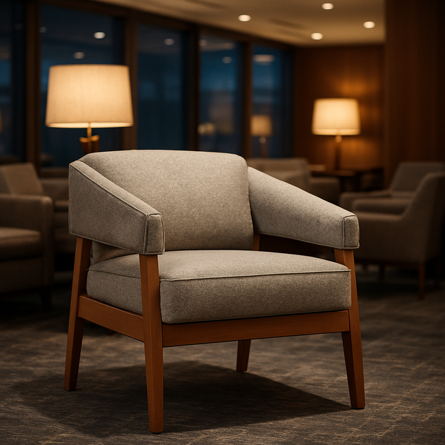 Irelis- Mid Century Upholstered Armchair with Tight Back, Seat Cushion and Solid Wood Legs