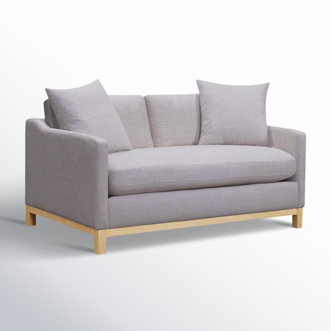 Sibari 64" Upholstered 2-Seater Couch – Modern Wooden Base Sofa for Living Rooms - Uber Decor