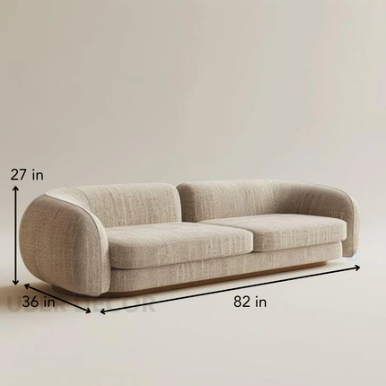 Samara Modern Minimalist Sofa Neutral Upholstered Couch for Living Room