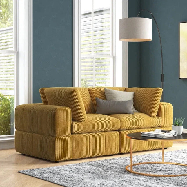 Liraya 79" Loveseat- Bubble Style Cushioned 2 Seater Sofa Couch for Living Room or Office - Uber Decor