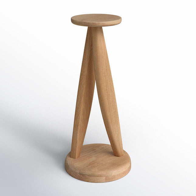 The Helix Stand – Custom Sculptural Wooden Side Table with Twisted Base in Organic Style for Living Room or Sofa Side Use - Uber Decor